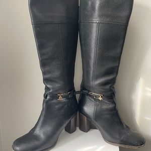 Ladies Tory Burch Jenna Knee High Pebble Leather Boots Size 9.5